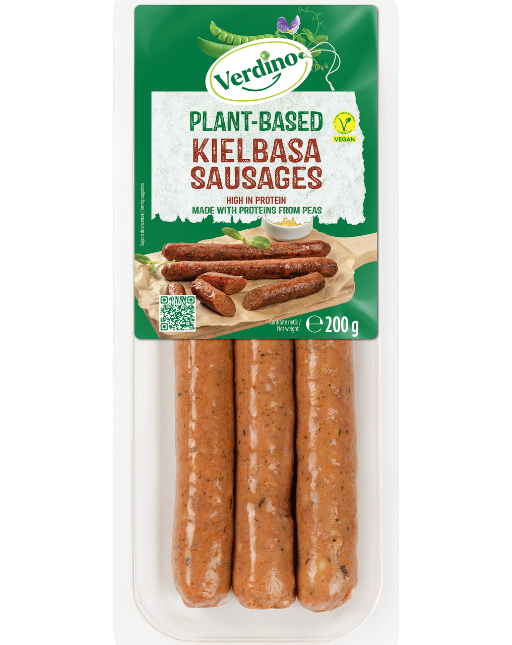 Verdino Plant-Based &#39;Chistorra style Kielbasa Sausages 200g