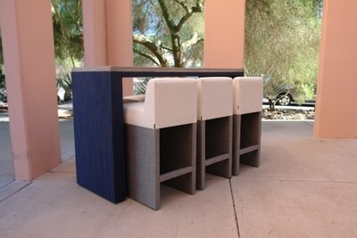 Resort Style 7 Piece Bar Table Set-One 6' Bar Table, 3 Backless Barstools, 3 Barstools