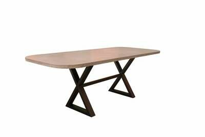 7' Concrete & Metal Dining Table