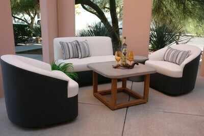 Resort Style 3 Piece Seating Set- 1 Loveseat and 2 Swivel Chairs