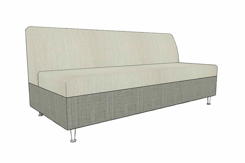 Resort Style Sofa, Cushion Fabric: Augustine Oyster, Base Fabric: Augustine Pewter