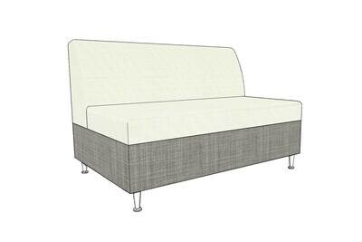 Resort Style Loveseat, Cushion Fabric: Sailing Salt, Base Fabric: Augustine Pewter