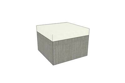 Resort Style Ottoman, Cushion Fabric: Sailing Salt, Base Fabric: Augustine Pewter