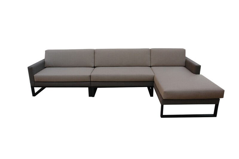 Wood Frame Fabric Wrapped L-Shaped Sectional