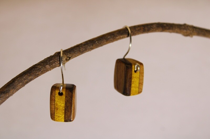 Boucles d'oreilles EMMA Chêne & Oranger des Osages & Bois exotique