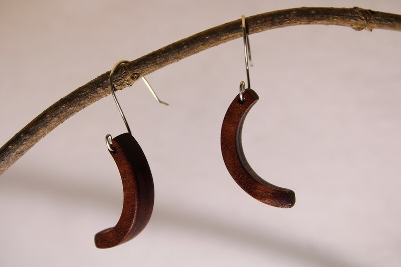 Boucles d'oreilles AMELIA  en acajou