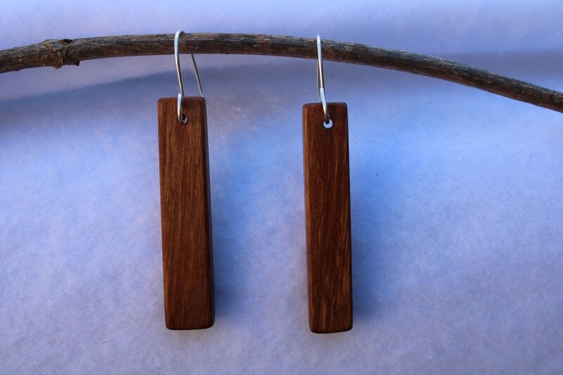 Boucles d'oreilles Nina en Chêne & Noyer