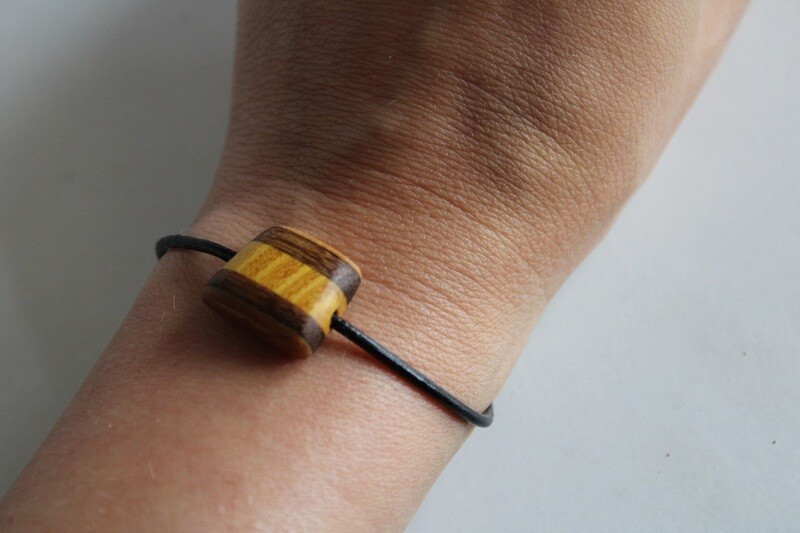 Bracelet en Oranger des Osages& bois exotique & chêne