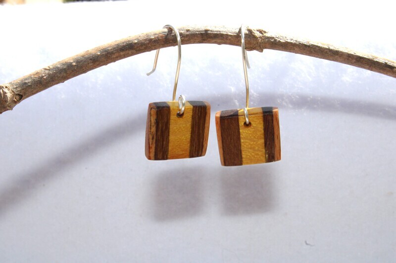 Boucles d'oreilles ROMY Oranger des Osages & Bois exotique