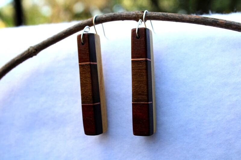 Boucles d'oreilles  TYANNA en Bois exotique & Platane