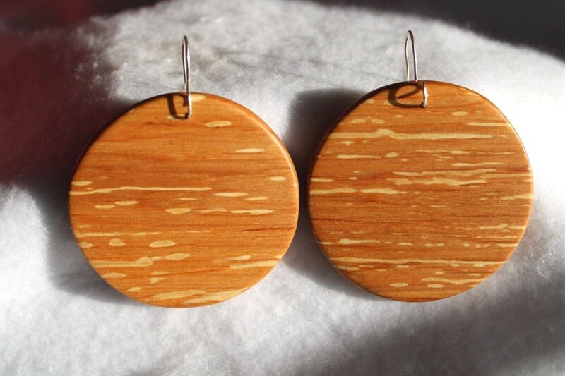 Boucles d'oreilles GIOIA en chêne à rayons médullaires