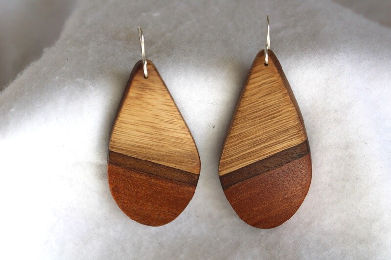 Boucles d'oreilles PRISCA en mûrier et bois exotique