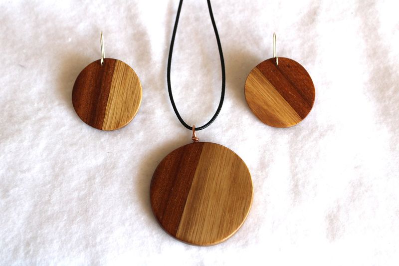 Parure LUNA en mûrier & bois exotique
