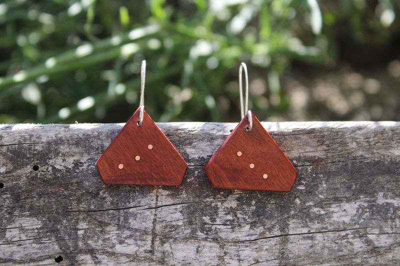 Boucles d'oreille QIANA en acajou et cuivre