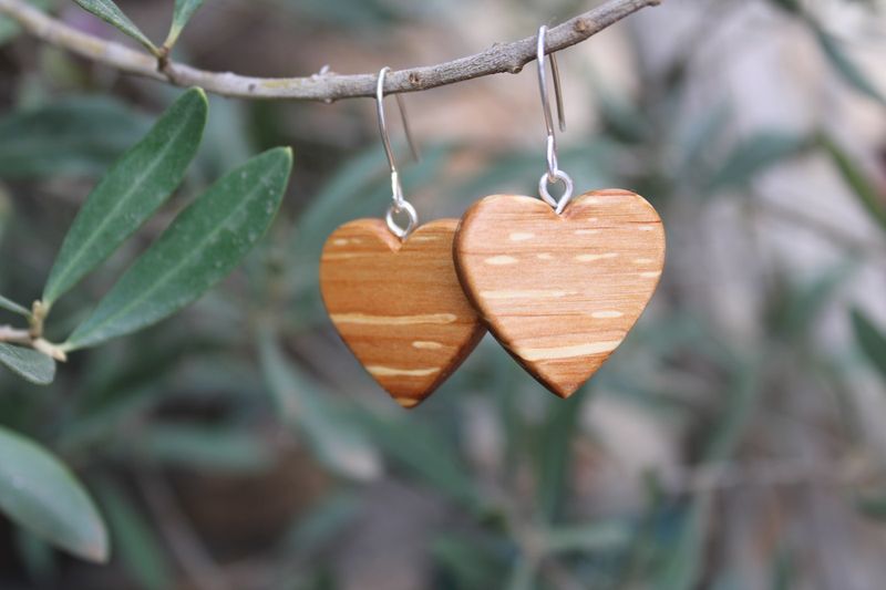 Boucles d'oreilles ISAURE en chêne à rayons médullaires
