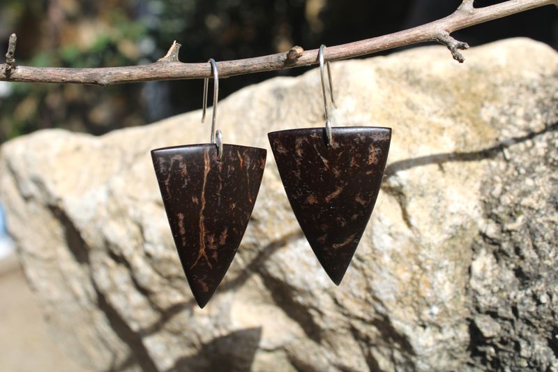 Boucles d'oreilles Livia en noix de coco