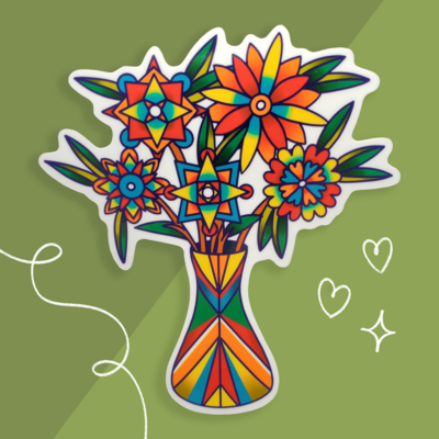 Vase of Flowers Rainbow Edition Sticker