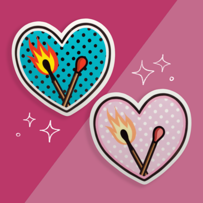Heart on Fire Sticker
