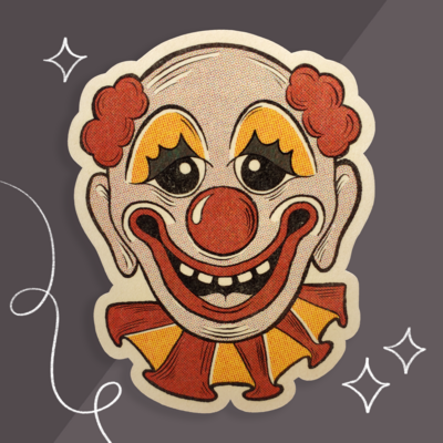 Vintage Clown Sticker