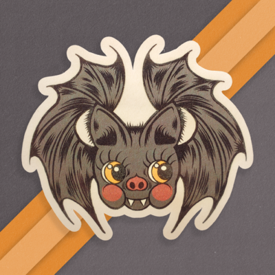 Vintage Kewpie Bat Sticker