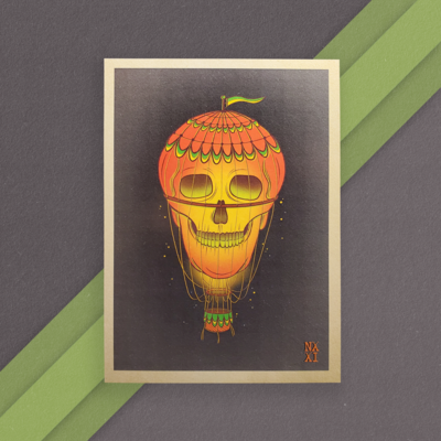 Halloween Skull Balloon Art Print