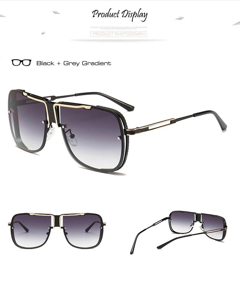 Uptown Jones - Fashion Men Square Sunglasses, Color: Gray Gradient