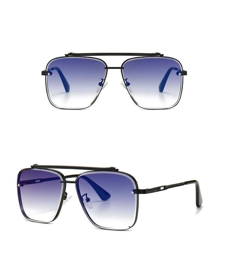 Bellaire - Classic Mach-Six Style Gradient Sunglasses for Men Bellaire - Classic Mach-Six Style Gradient Sunglasses for Men, Color: Black Blue Gradient