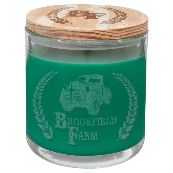 14oz candle glass w/woodena lid