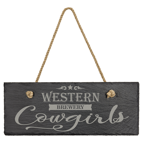 rectangle slate décor with string