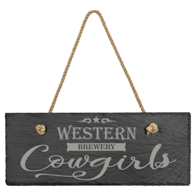 rectangle slate décor with string