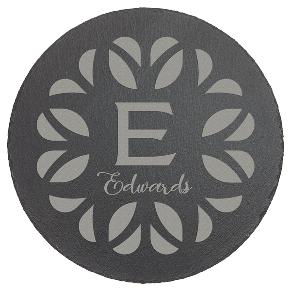round slate personalized décor