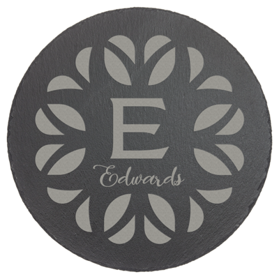 round slate personalized décor
