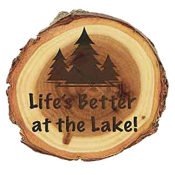 old west log elm wood magnet