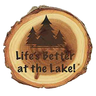 old west log elm wood magnet