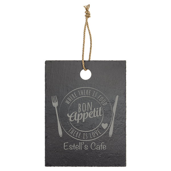 Rectangle slate cutting board/w string