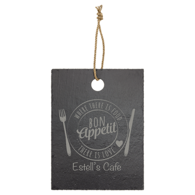Rectangle slate cutting board/w string