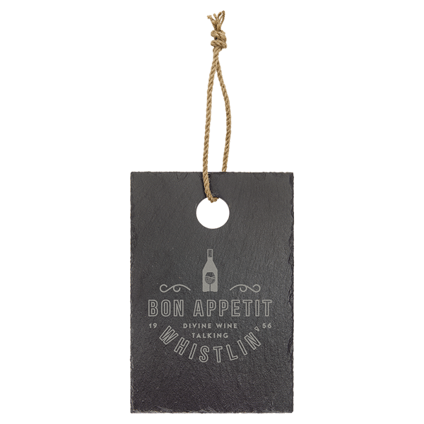 Rectangle slate cutting board/w string