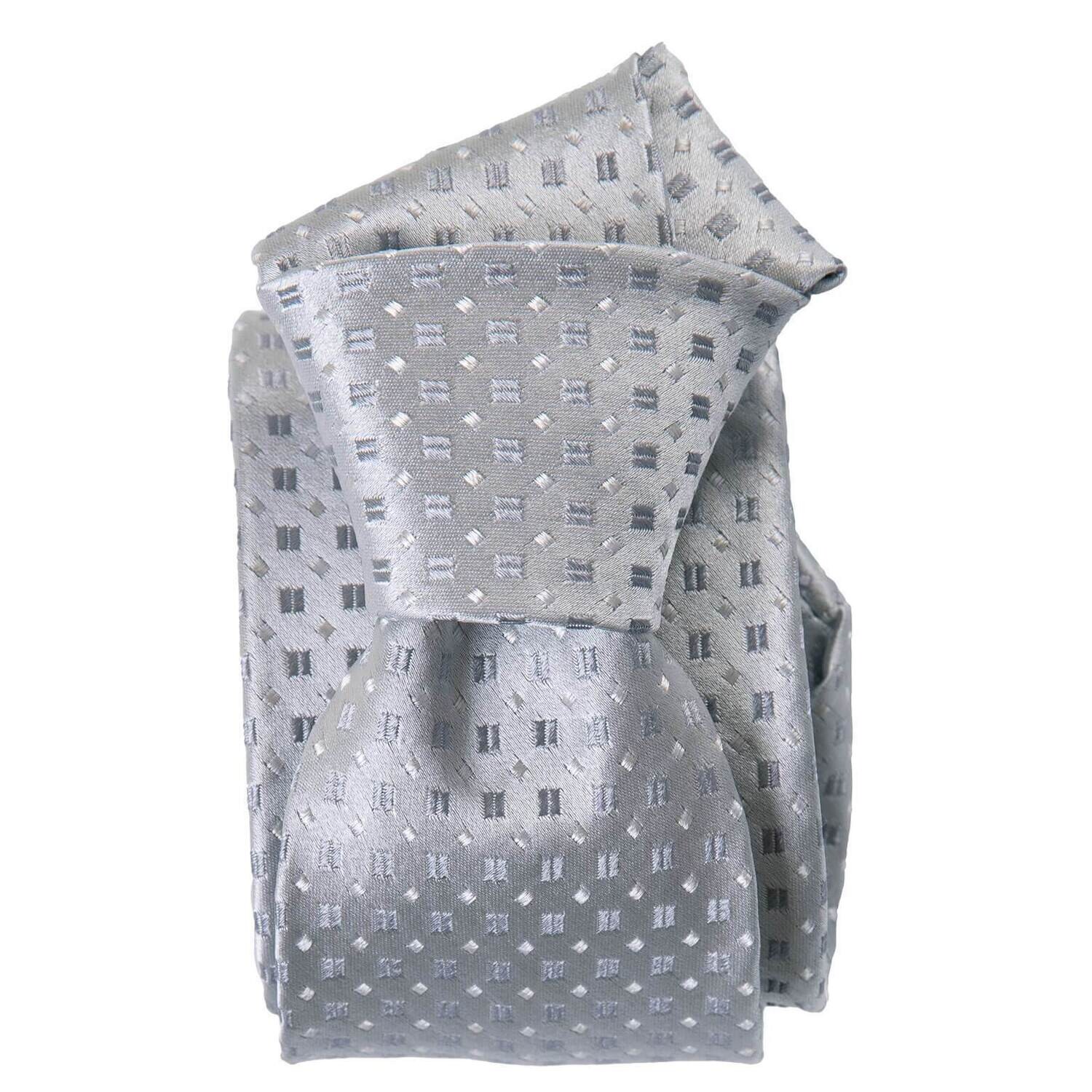 Prosecco - Jacquard Seidenkrawatte - Silber