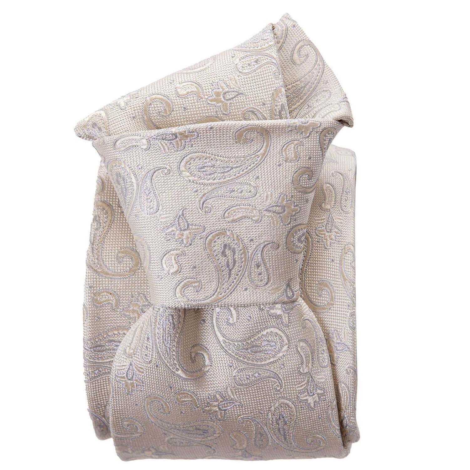 Sambuco - Jacquard Seidenkrawatte - Champagne