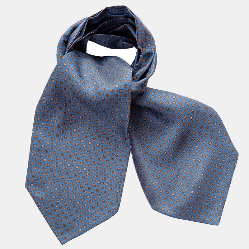 Navona - Ascot Krawattenschal aus Seide - Blau