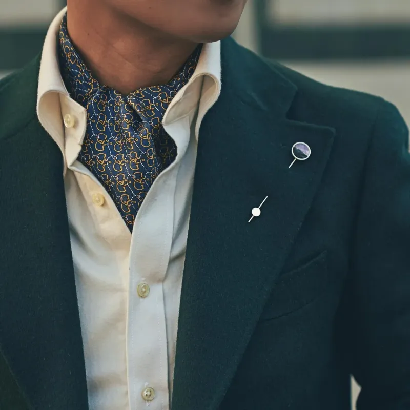 Derby - Ascot Krawattenschal aus Seide  Navy