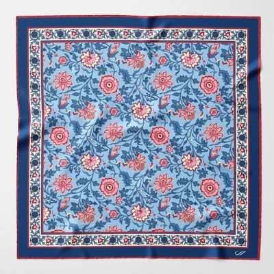 Carrara Seidenhalstuch Blau & Pink