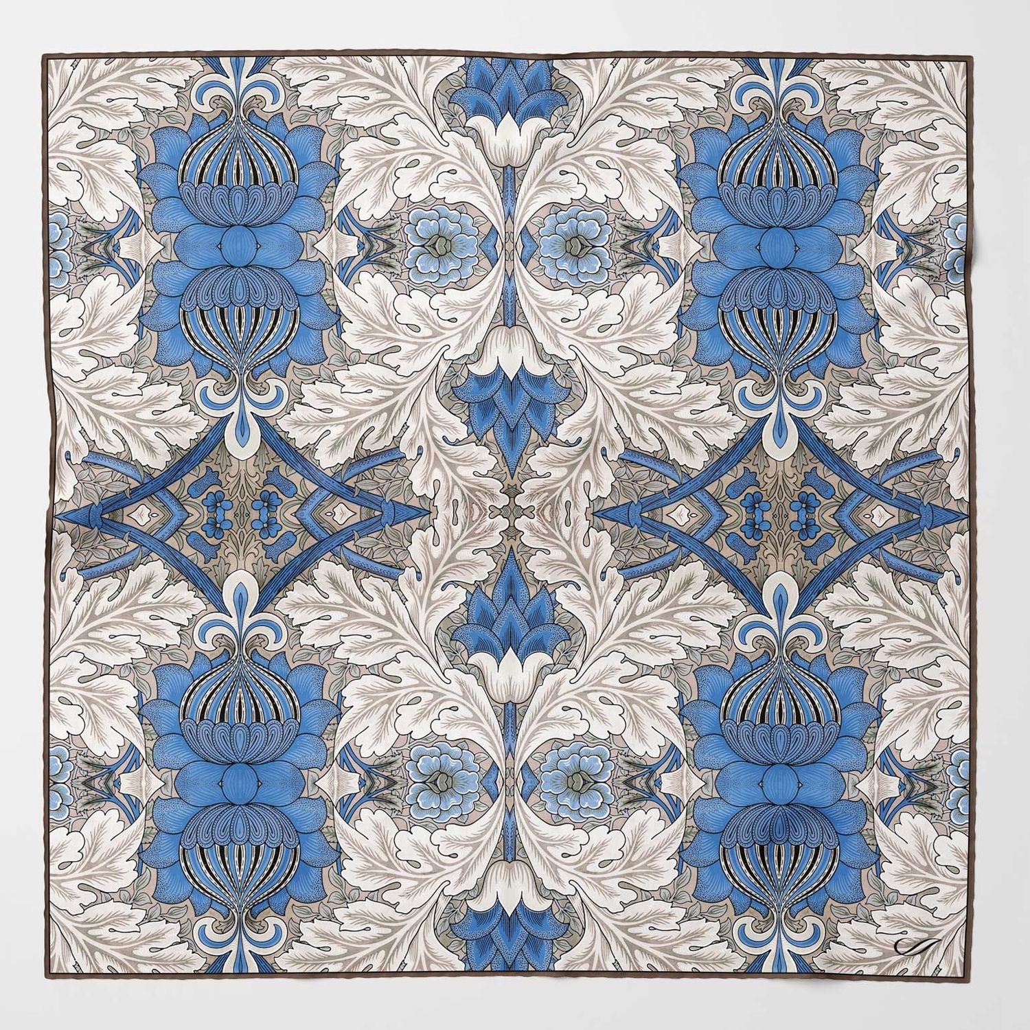 St. James Seidentuch blau - braun