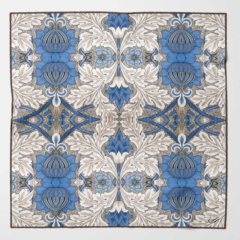 St. James Seidentuch blau - braun