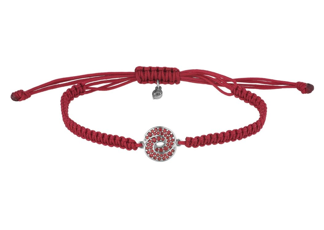 Shamballa - Silberarmband mit Granatstein und Knoten