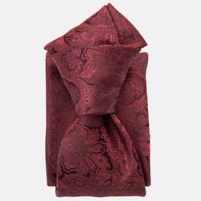 Vienna - Seiden-Jacquard Krawatte Burgund