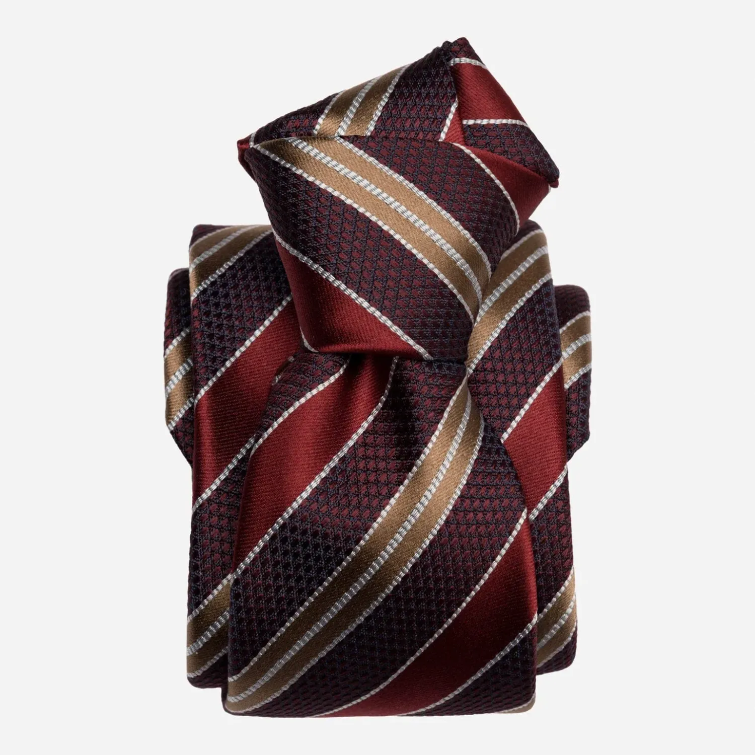Vesuvio - Seidenjacquard Krawatte Rot und Burgund