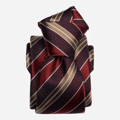 Vesuvio - Seidenjacquard Krawatte Rot und Burgund