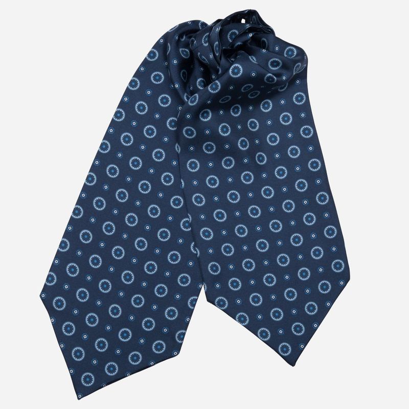 Burano Ascot Krawattenschal aus Seide - Blau
