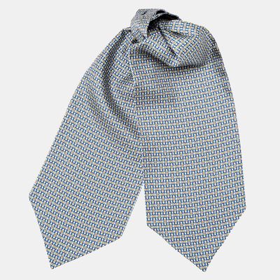 Condotti - Ascot Krawattenschal aus Seide Blau-Gelb